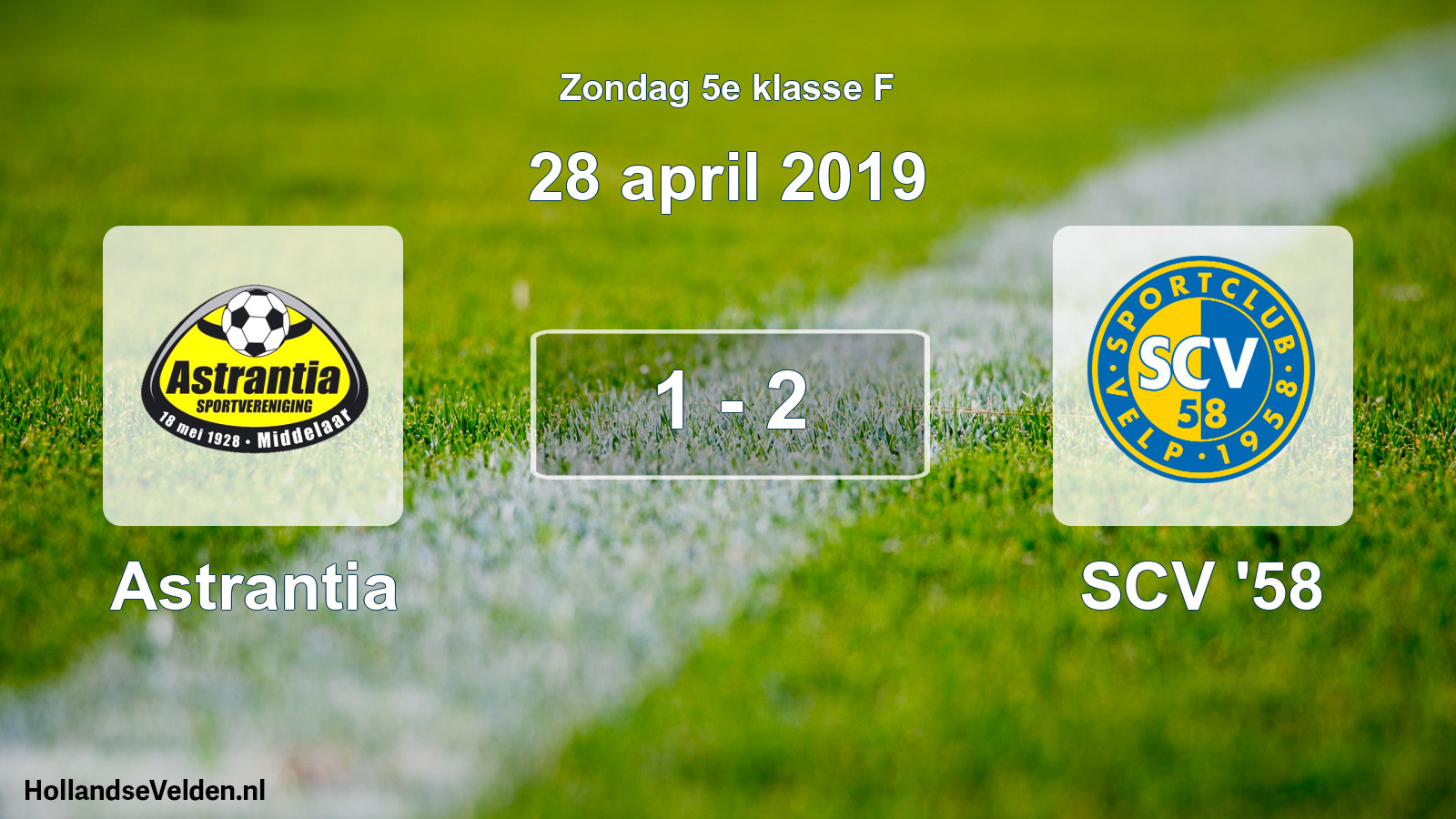 Total number of matches played: Astrantia - SCV '58 1 - 2 (28 April 2019)