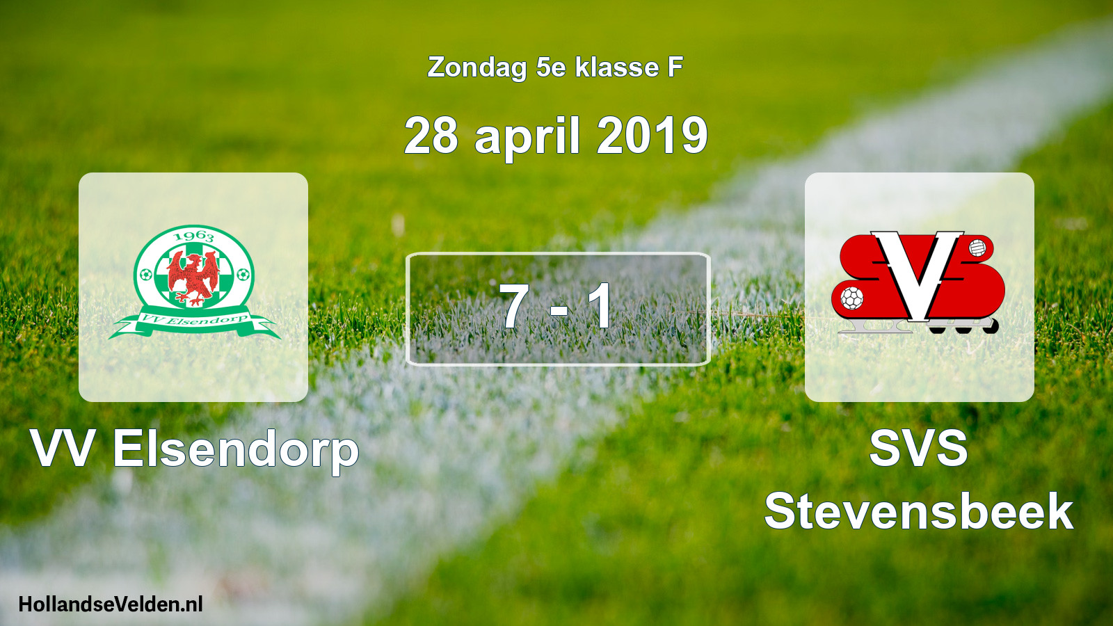 Total number of matches played: VV Elsendorp - SVS Stevensbeek 7 - 1 (28 April 2019)