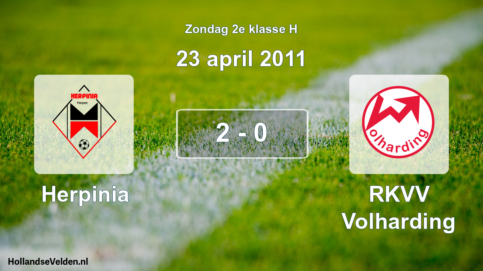 Total number of matches played: Herpinia - RKVV Volharding 2 - 0 (23 April 2011)