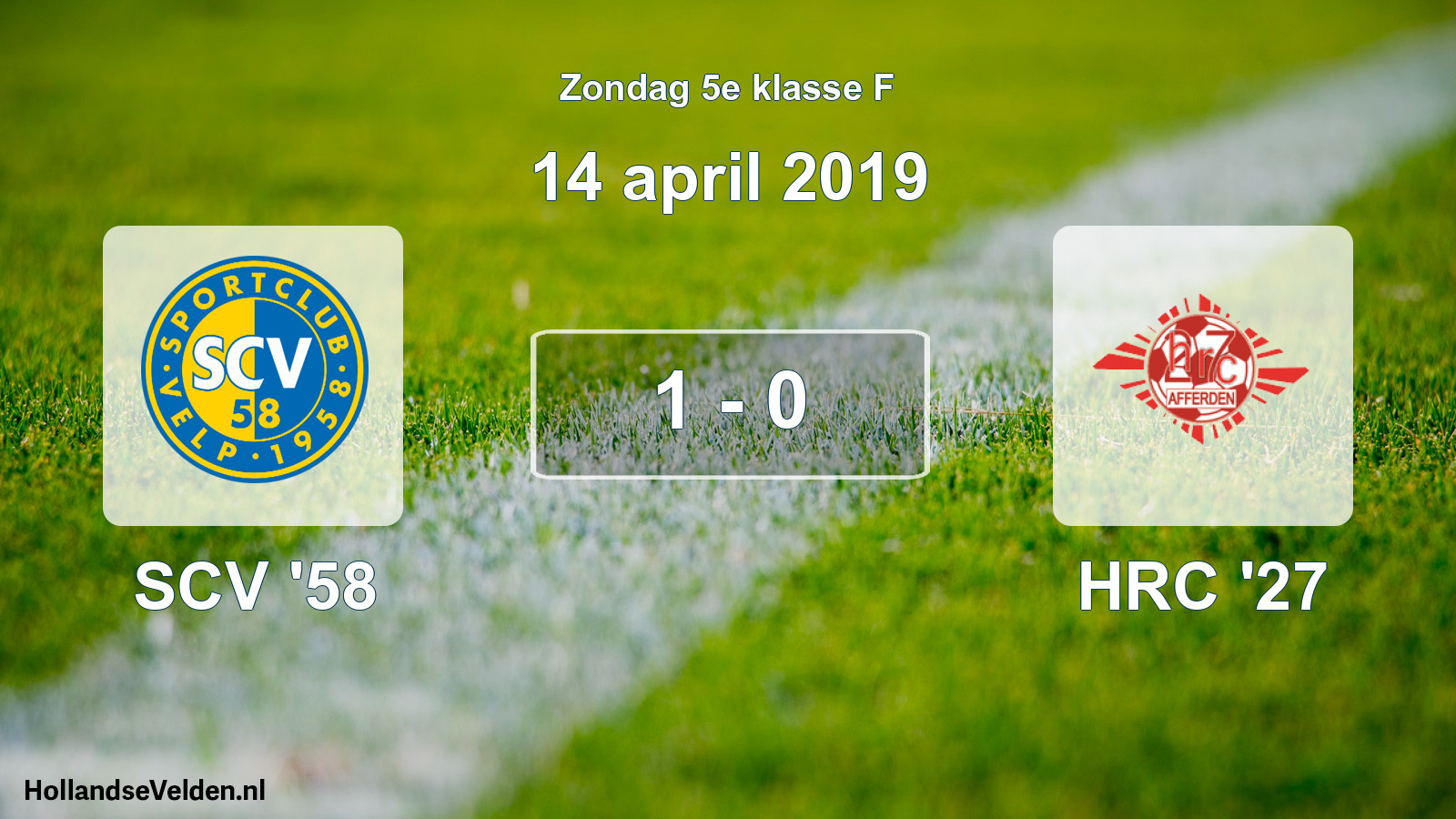 Total number of matches played: SCV '58 - HRC '27 1 - 0 (14 April 2019)
