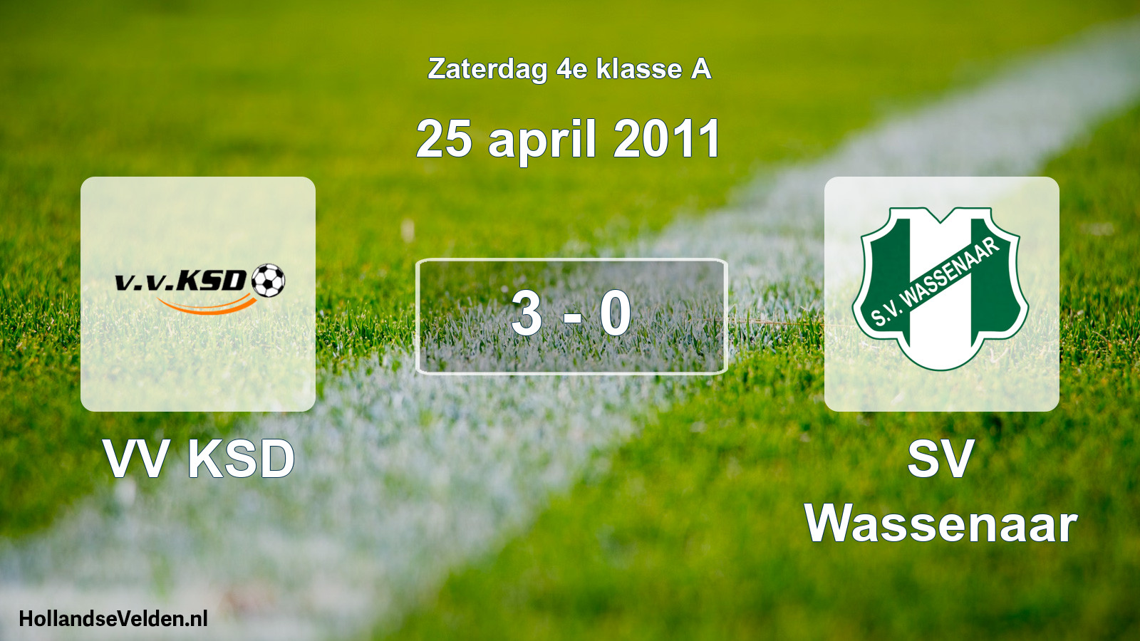 Total number of matches played: VV KSD - SV Wassenaar 3 - 0 (25 April 2011)