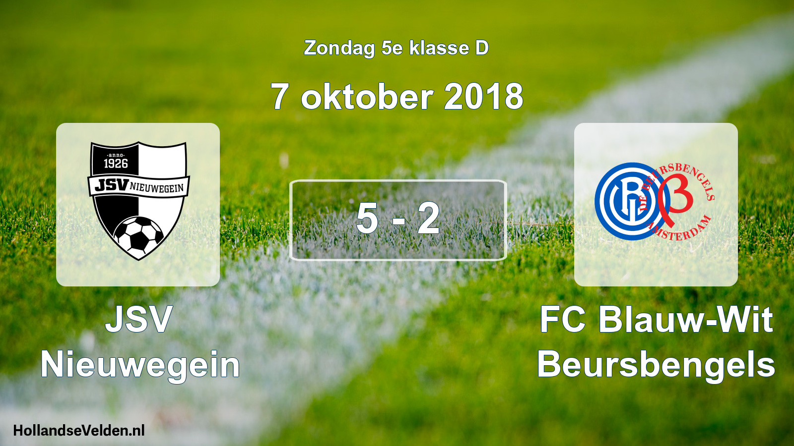 Total number of matches played: JSV Nieuwegein - FC Blauw-Wit Beursbengels 5 - 2 (7 October 2018)