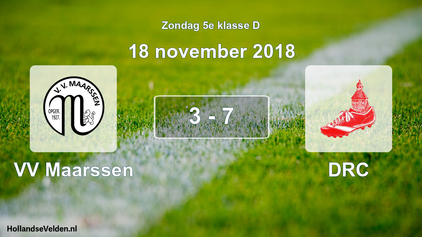 Total number of matches played: VV Maarssen - DRC 3 - 7 (18 November 2018)