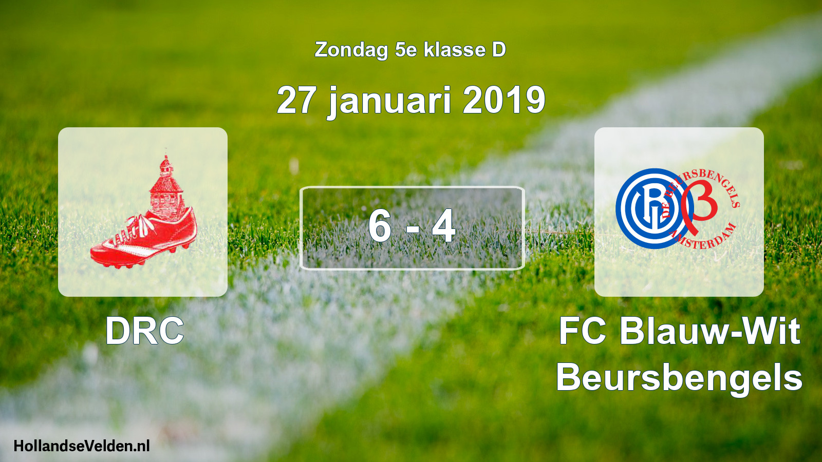 Total number of matches played: DRC - FC Blauw-Wit Beursbengels 6 - 4 (27 January 2019)