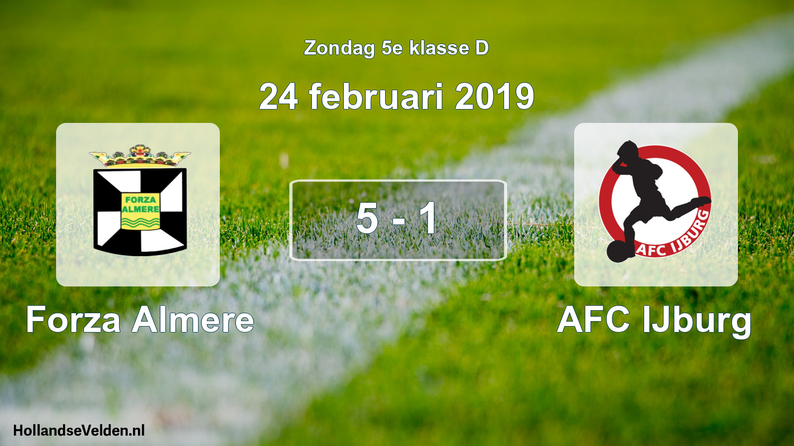 Total number of matches played: Forza Almere - AFC IJburg 5 - 1 (24 February 2019)
