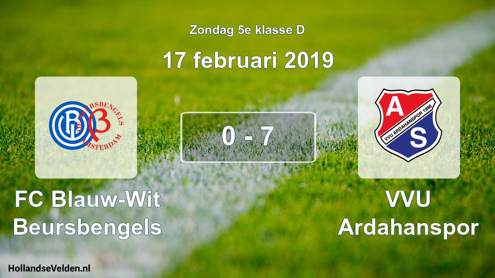 Total number of matches played: FC Blauw-Wit Beursbengels - VVU Ardahanspor 0 - 7 (17 February 2019)
