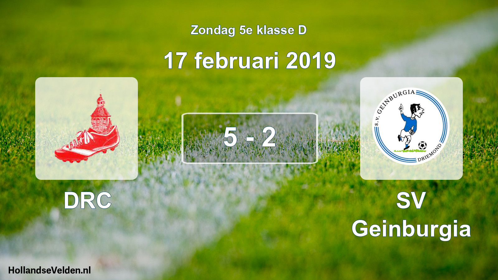 Total number of matches played: DRC - SV Geinburgia 5 - 2 (17 February 2019)