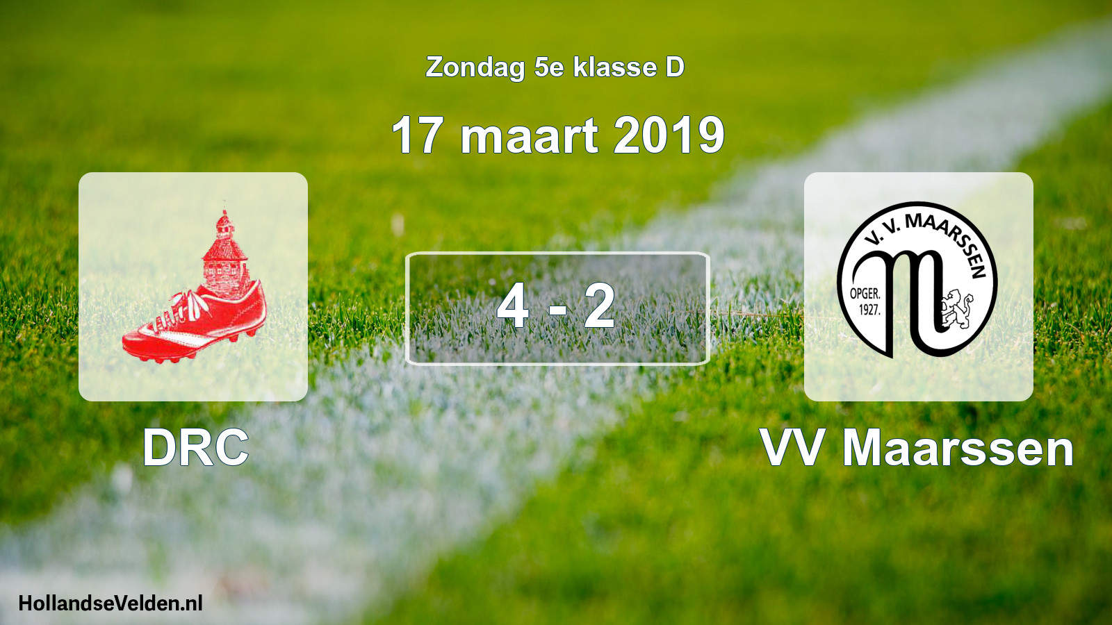 Total number of matches played: DRC - VV Maarssen 4 - 2 (17 March 2019)