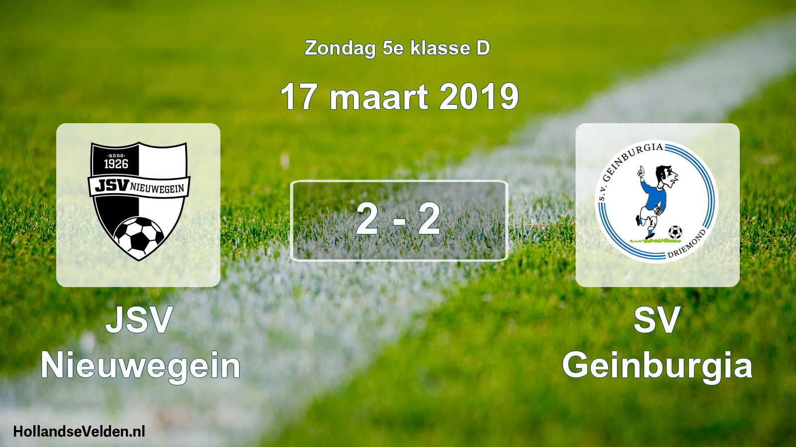 Total number of matches played: JSV Nieuwegein - SV Geinburgia 2 - 2 (17 March 2019)