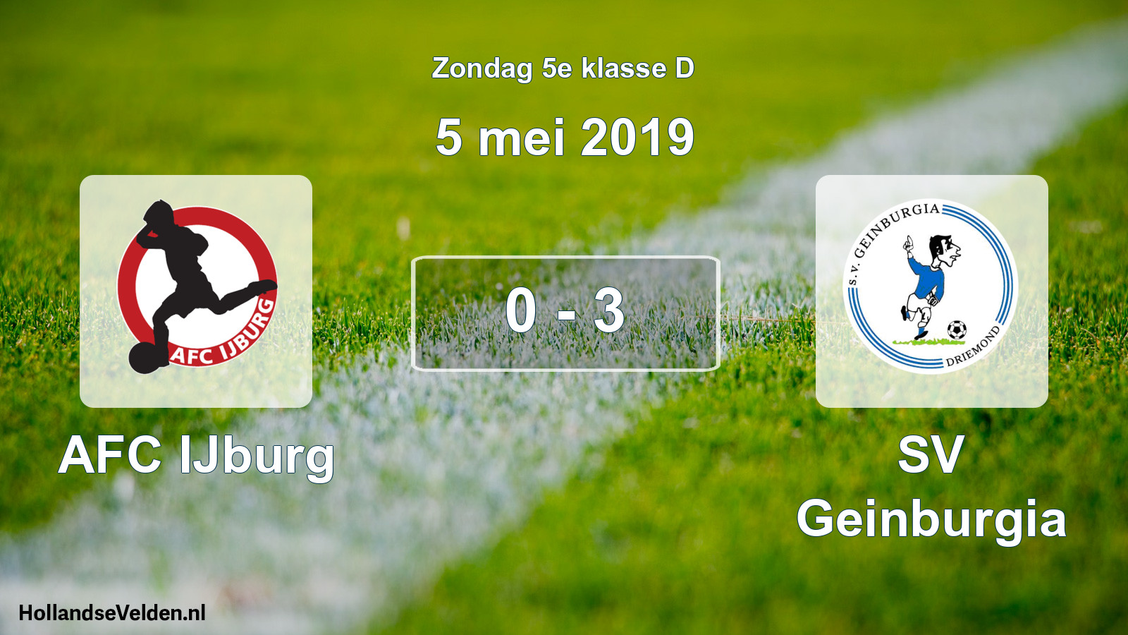 Total number of matches played: AFC IJburg - SV Geinburgia 0 - 3 (5 May 2019)
