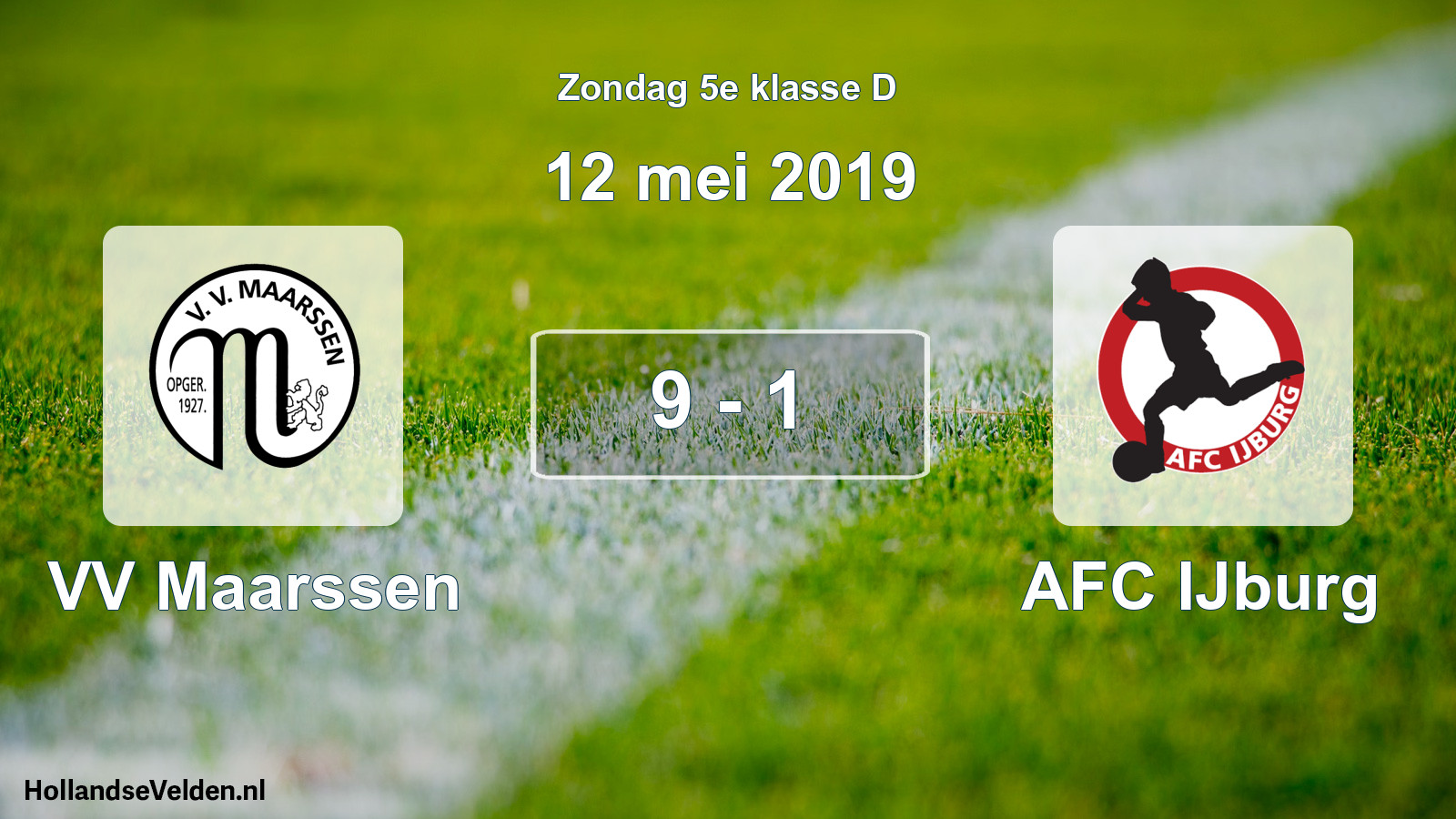 Total number of matches played: VV Maarssen - AFC IJburg 9 - 1 (12 May 2019)