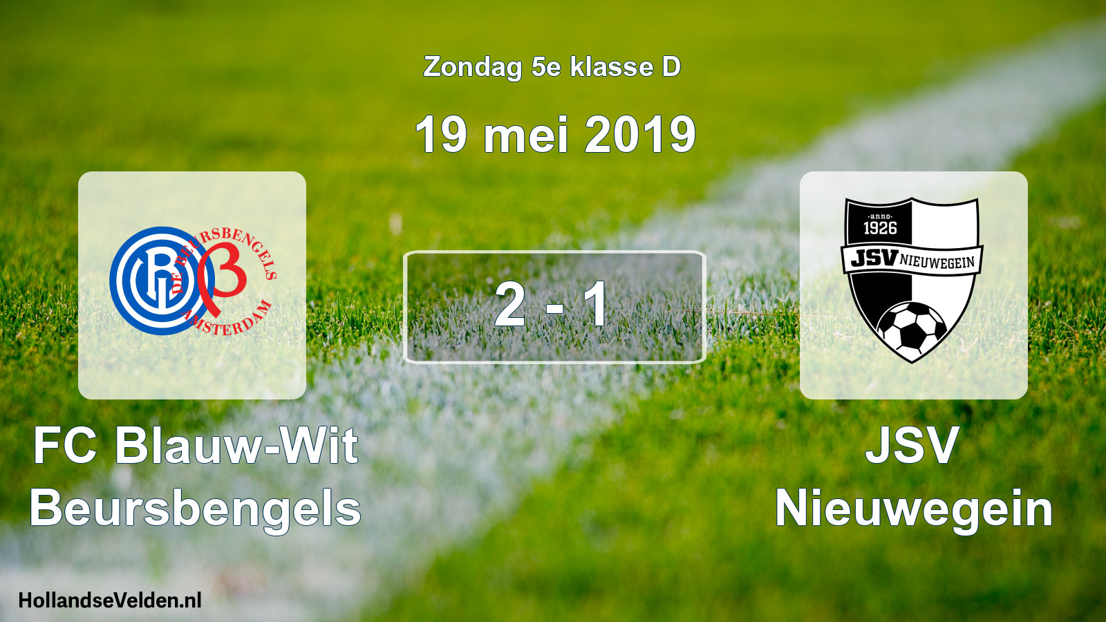 Total number of matches played: FC Blauw-Wit Beursbengels - JSV Nieuwegein 2 - 1 (19 May 2019)