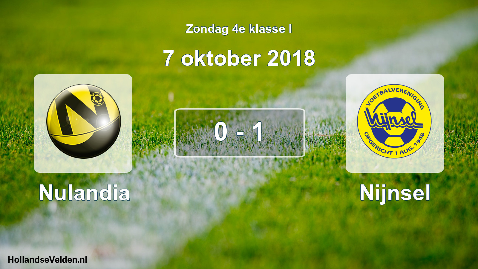 Total number of matches played: Nulandia - Nijnsel 0 - 1 (7 October 2018)