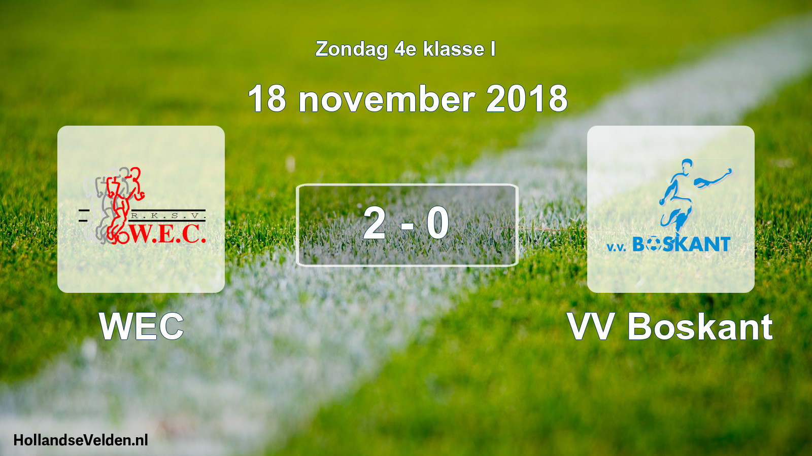 Total number of matches played: WEC - VV Boskant 2 - 0 (18 November 2018)