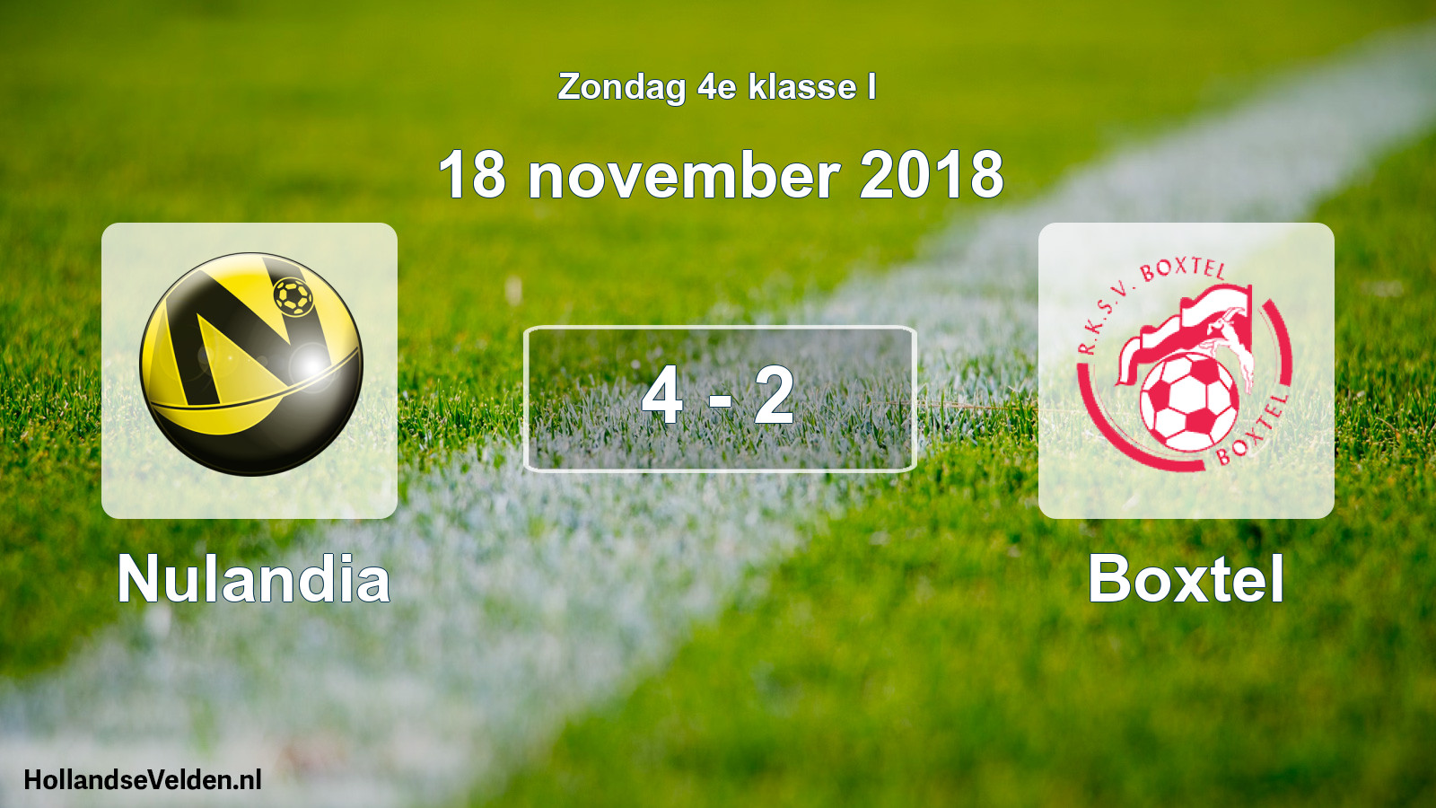 Total number of matches played: Nulandia - Boxtel 4 - 2 (18 November 2018)