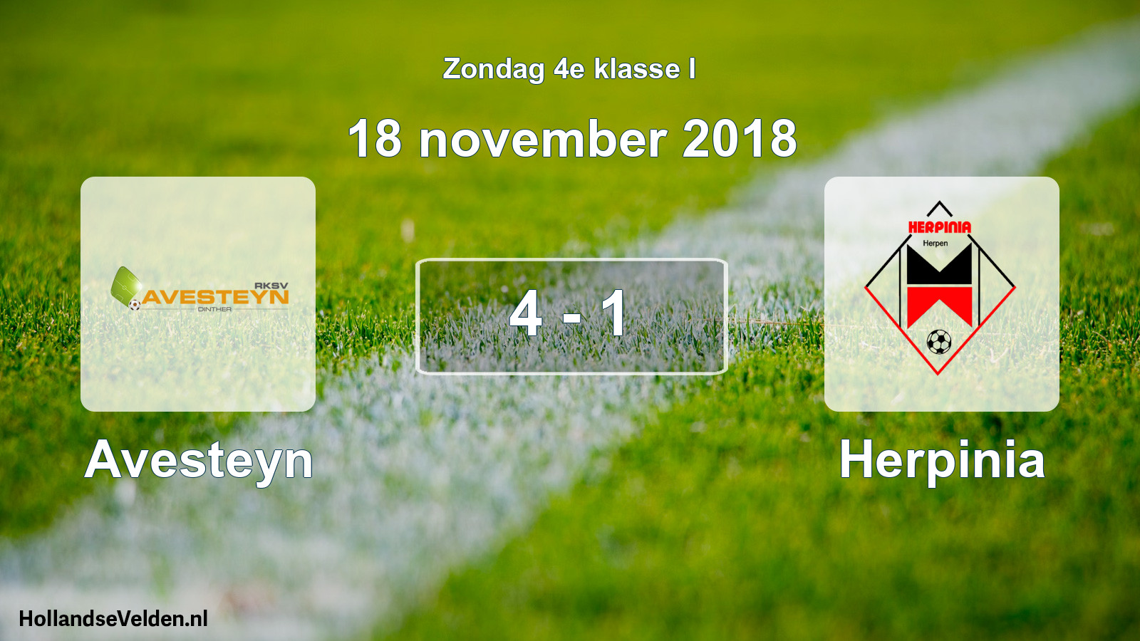 Total number of matches played: Avesteyn - Herpinia 4 - 1 (18 November 2018)