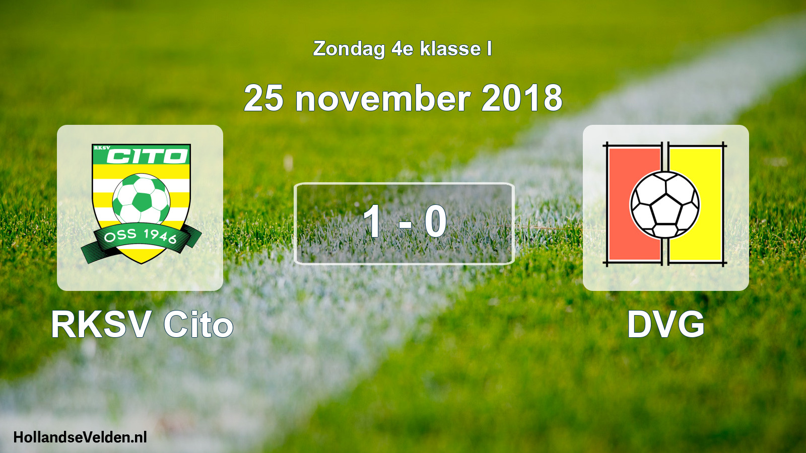 Total number of matches played: RKSV Cito - DVG 1 - 0 (25 November 2018)