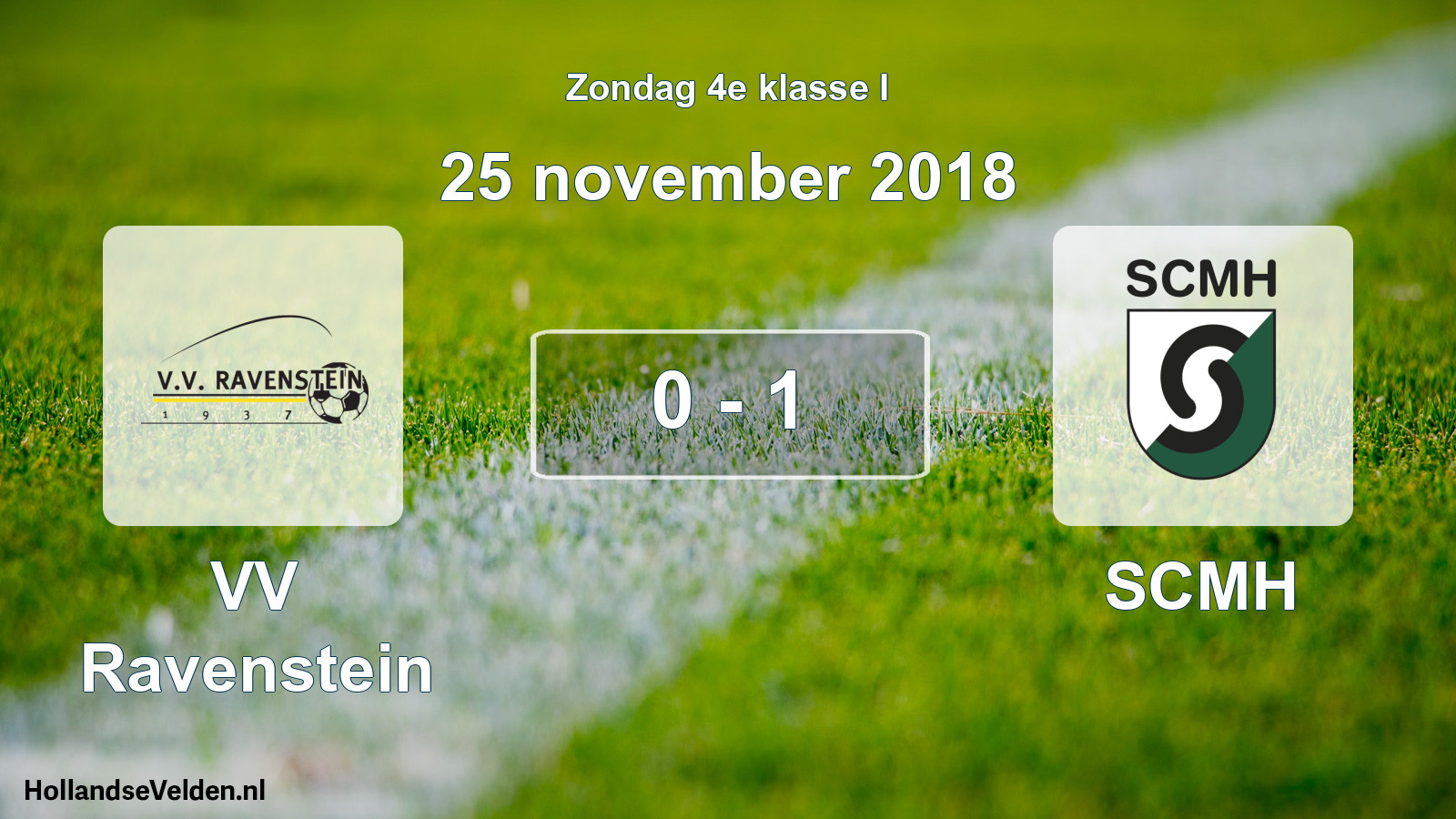 Total number of matches played: VV Ravenstein - SCMH 0 - 1 (25 November 2018)