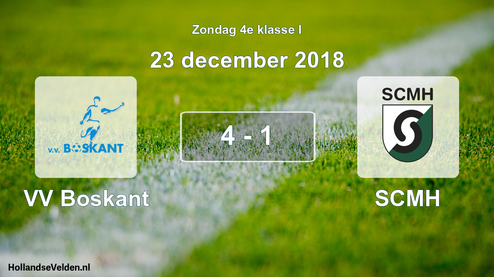 Total number of matches played: VV Boskant - SCMH 4 - 1 (23 December 2018)