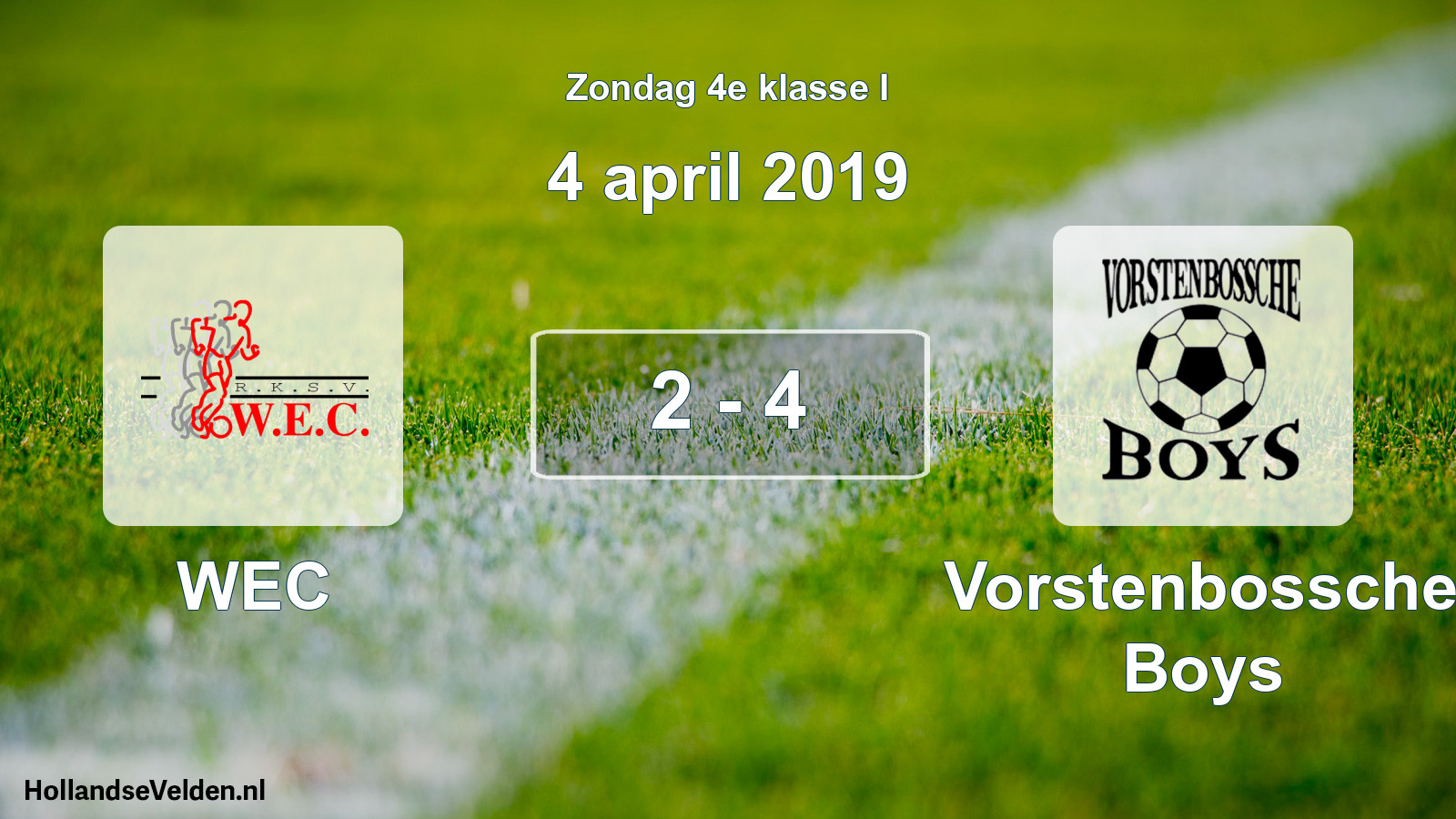 Total number of matches played: WEC - Vorstenbossche Boys 2 - 4 (4 April 2019)