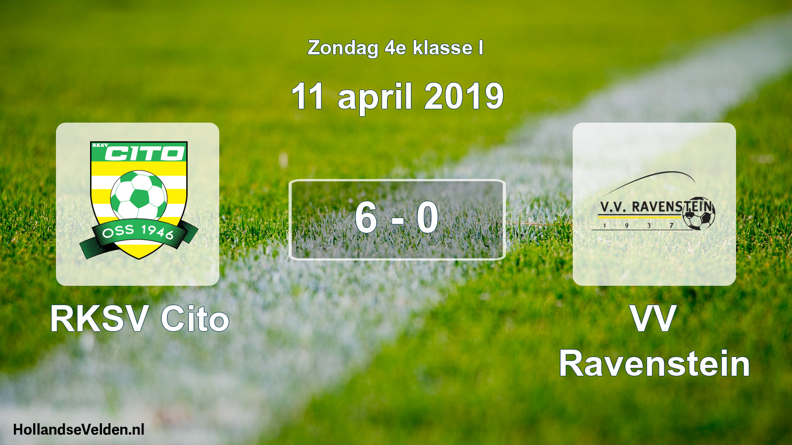 Total number of matches played: RKSV Cito - VV Ravenstein 6 - 0 (11 April 2019)