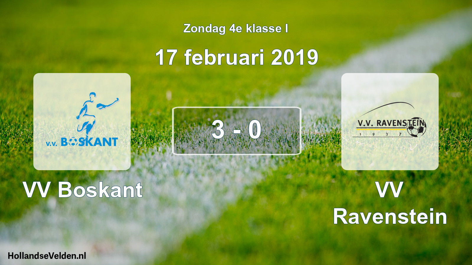 Total number of matches played: VV Boskant - VV Ravenstein 3 - 0 (17 February 2019)