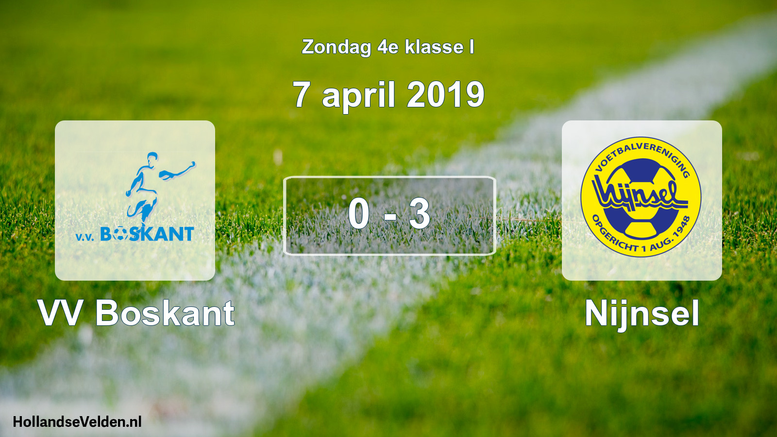 Total number of matches played: VV Boskant - Nijnsel 0 - 3 (7 April 2019)