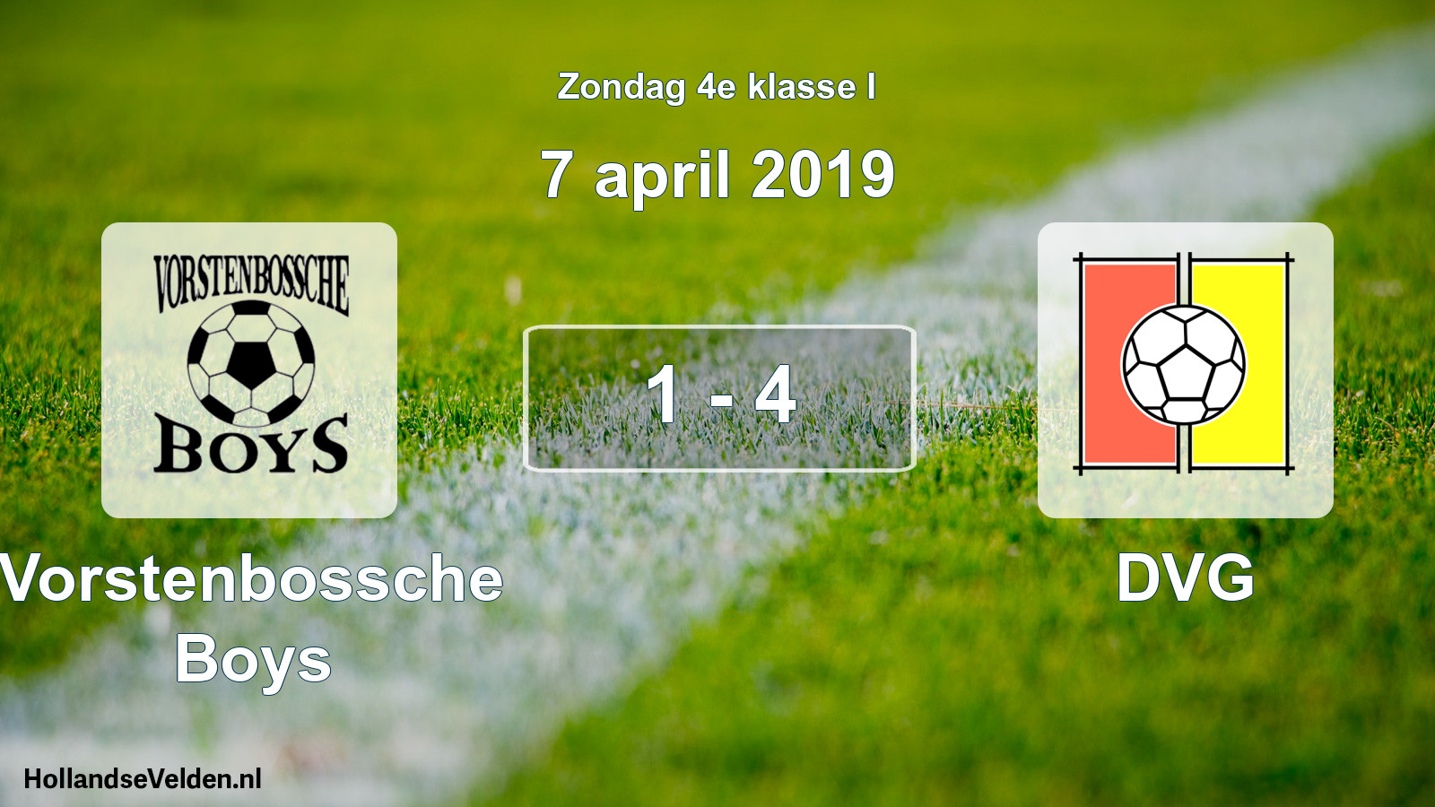 Total number of matches played: Vorstenbossche Boys - DVG 1 - 4 (7 April 2019)