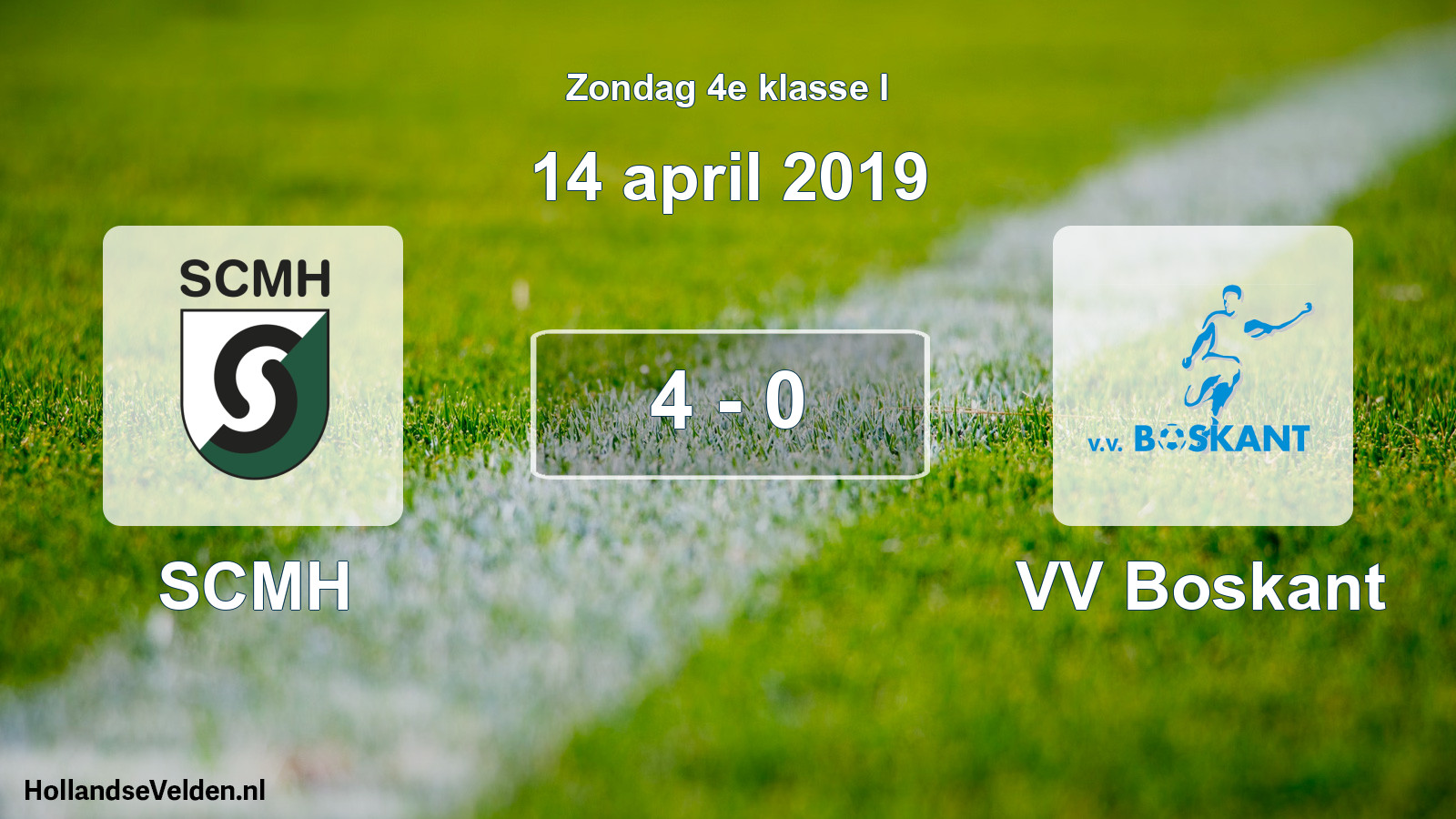 Total number of matches played: SCMH - VV Boskant 4 - 0 (14 April 2019)