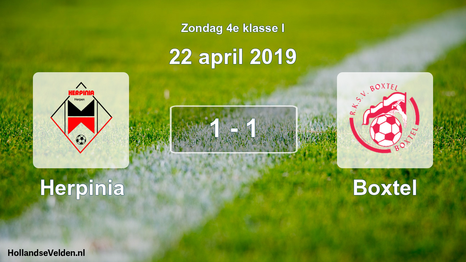 Total number of matches played: Herpinia - Boxtel 1 - 1 (22 April 2019)