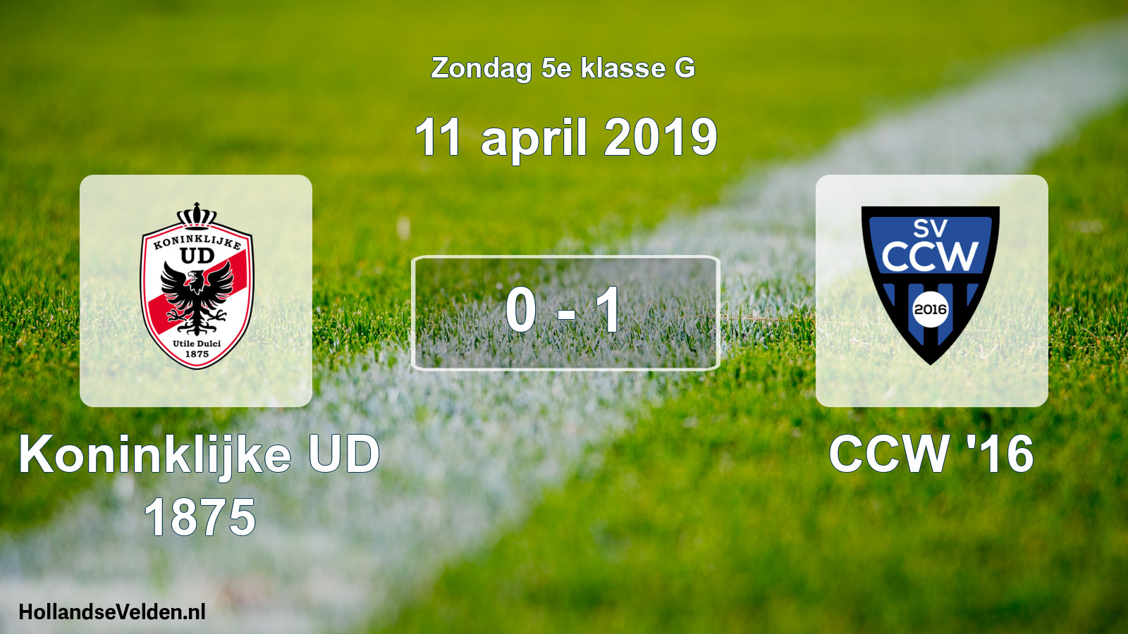Total number of matches played: Koninklijke UD 1875 - CCW '16 0 - 1 (11 April 2019)