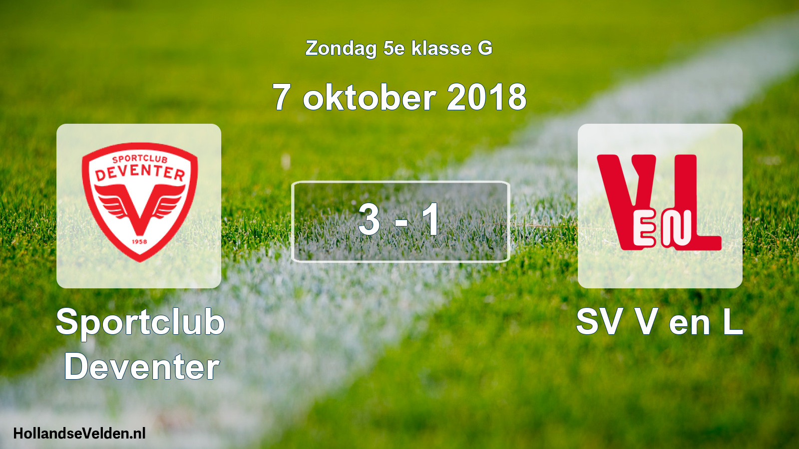 Total number of matches played: Sportclub Deventer - SV V en L 3 - 1 (7 October 2018)