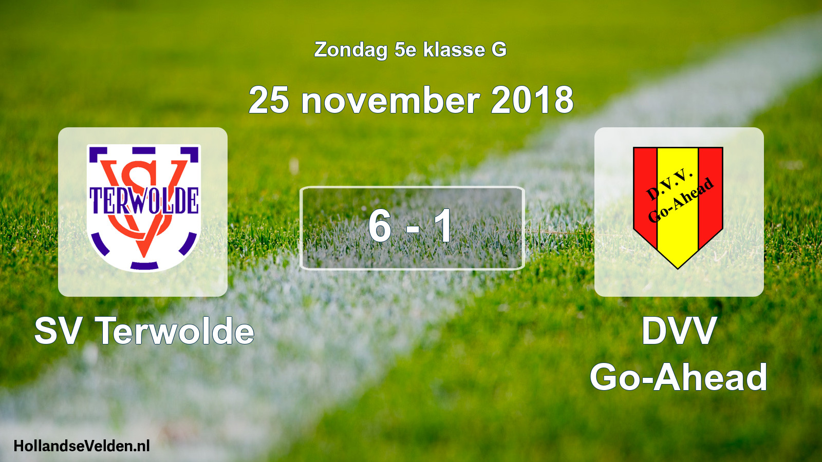 Total number of matches played: SV Terwolde - DVV Go-Ahead 6 - 1 (25 November 2018)