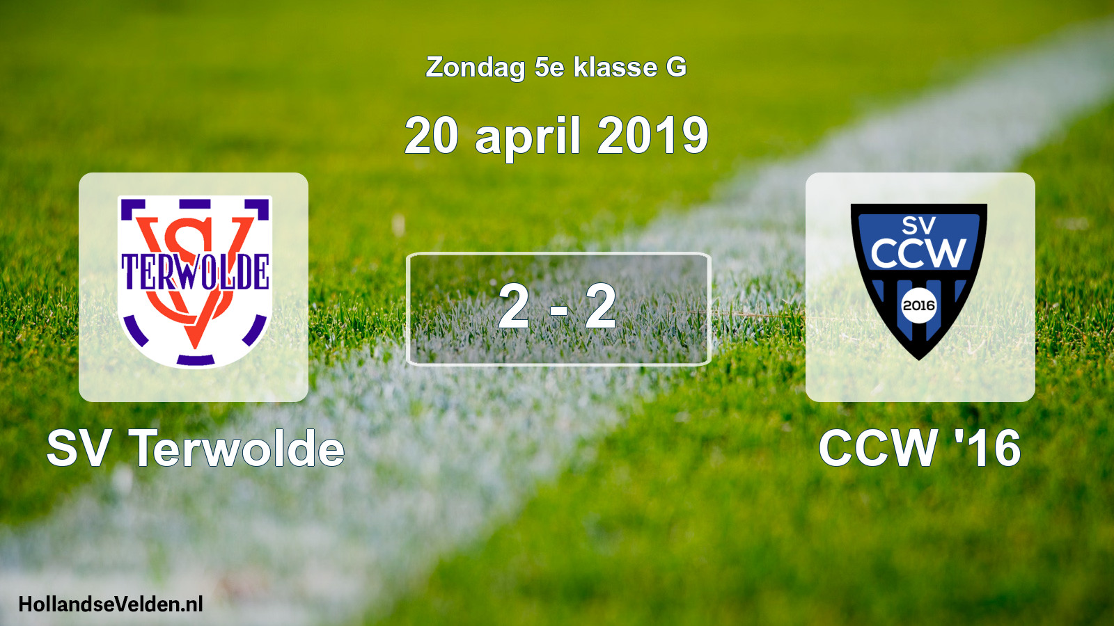 Total number of matches played: SV Terwolde - CCW '16 2 - 2 (20 April 2019)
