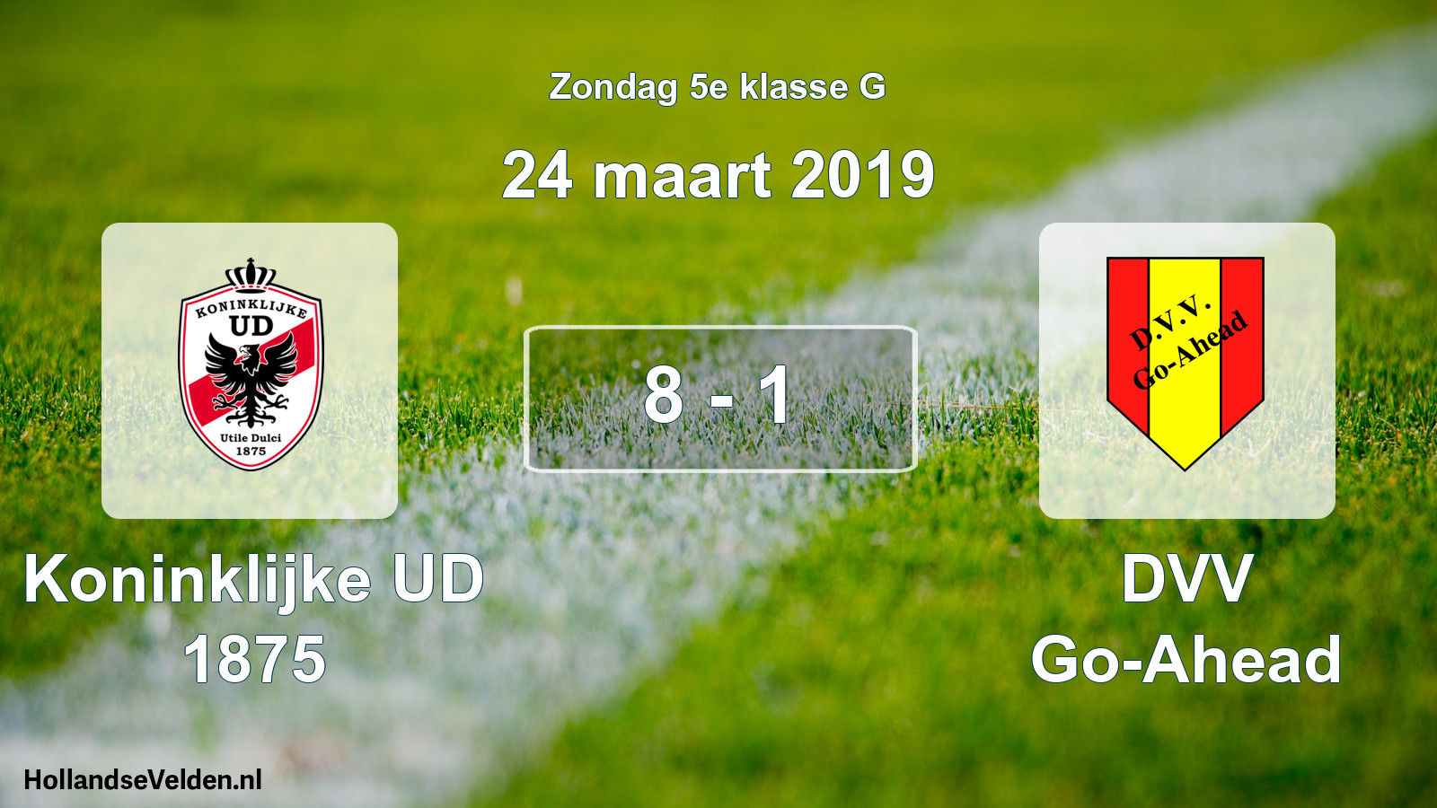 Total number of matches played: Koninklijke UD 1875 - DVV Go-Ahead 8 - 1 (24 March 2019)