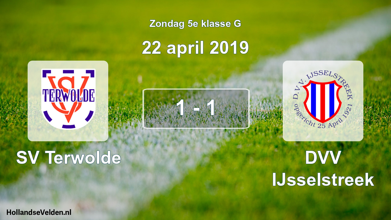 Total number of matches played: SV Terwolde - DVV IJsselstreek 1 - 1 (22 April 2019)