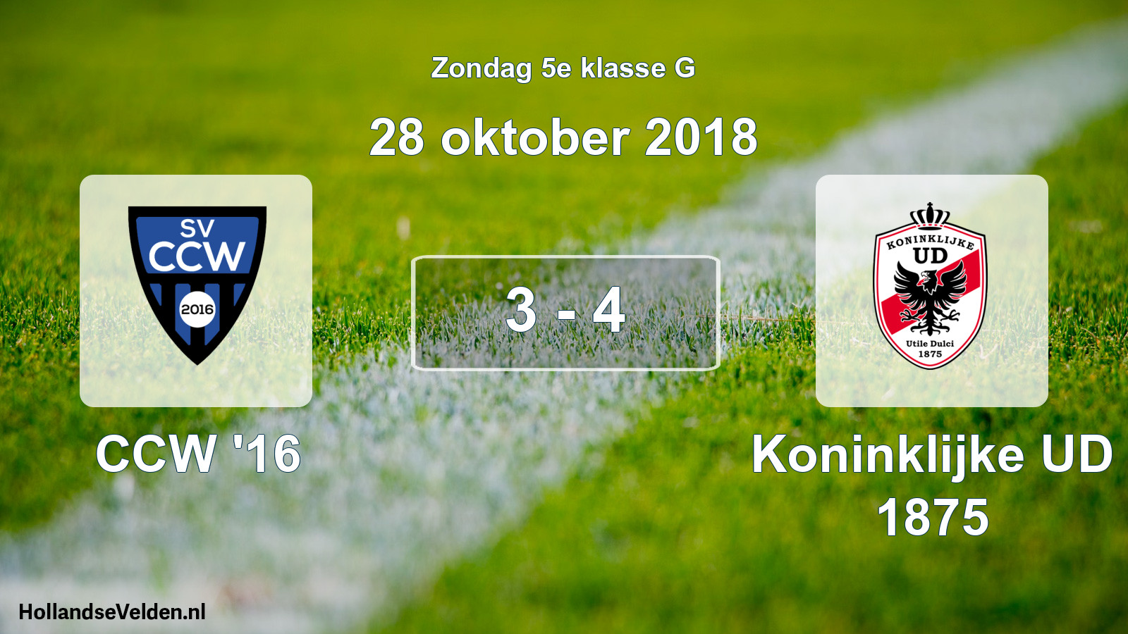 Total number of matches played: CCW '16 - Koninklijke UD 1875 3 - 4 (28 October 2018)