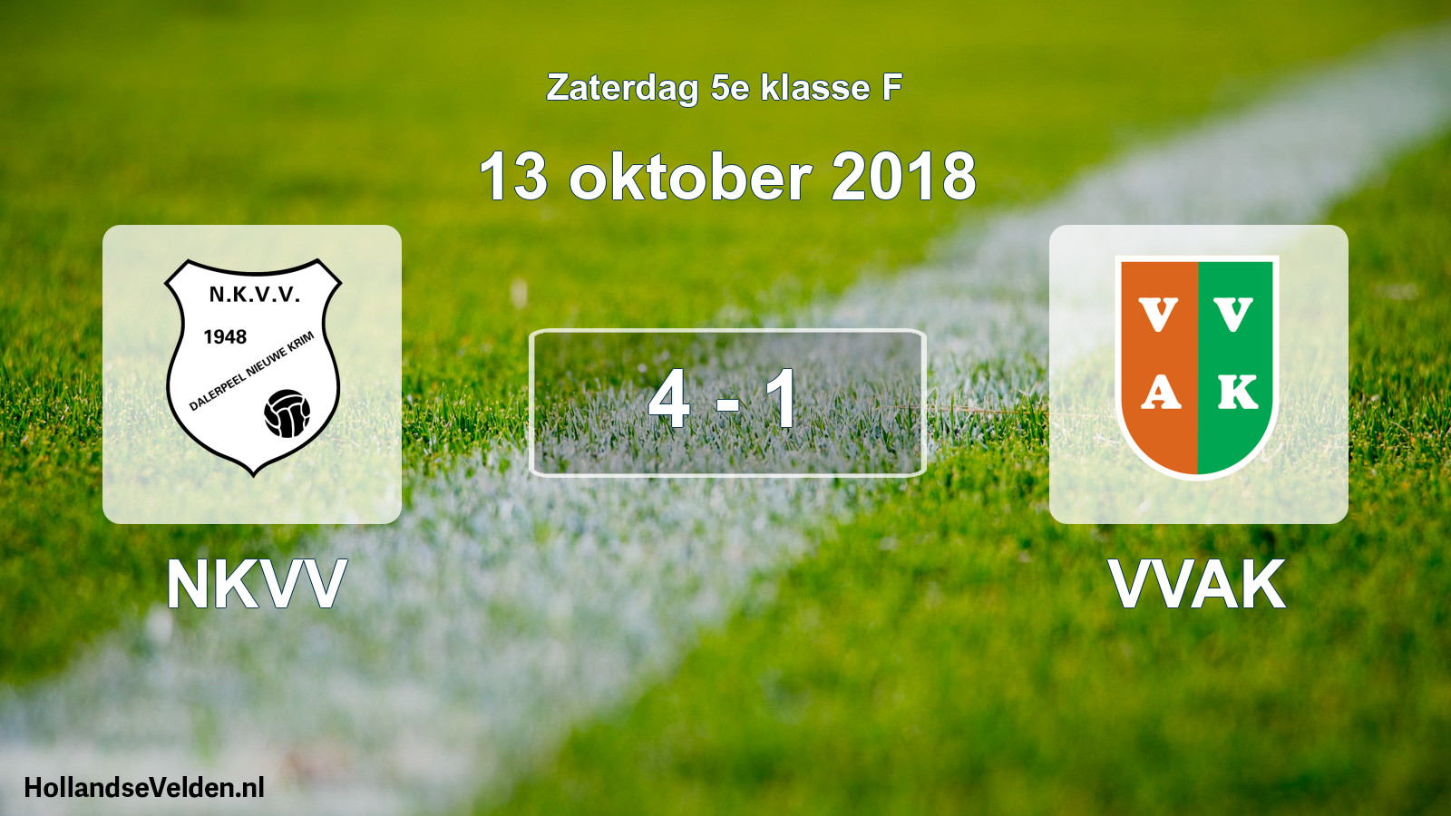 Total number of matches played: NKVV - VVAK 4 - 1 (13 October 2018)