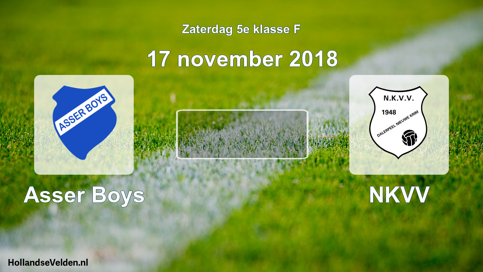 Scheduled Match: Asser Boys - NKVV (17 November 2018)