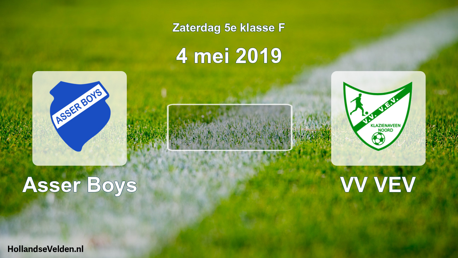 Scheduled Match: Asser Boys - VV VEV (4 May 2019)