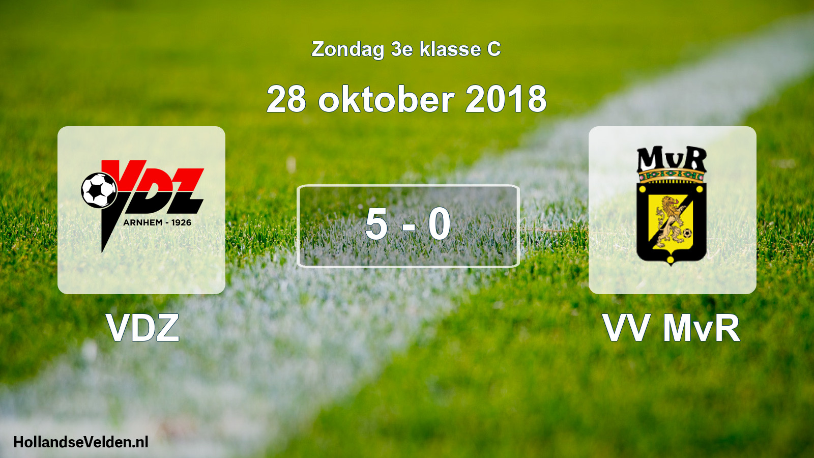 Total number of matches played: VDZ - VV MvR 5 - 0 (28 October 2018)
