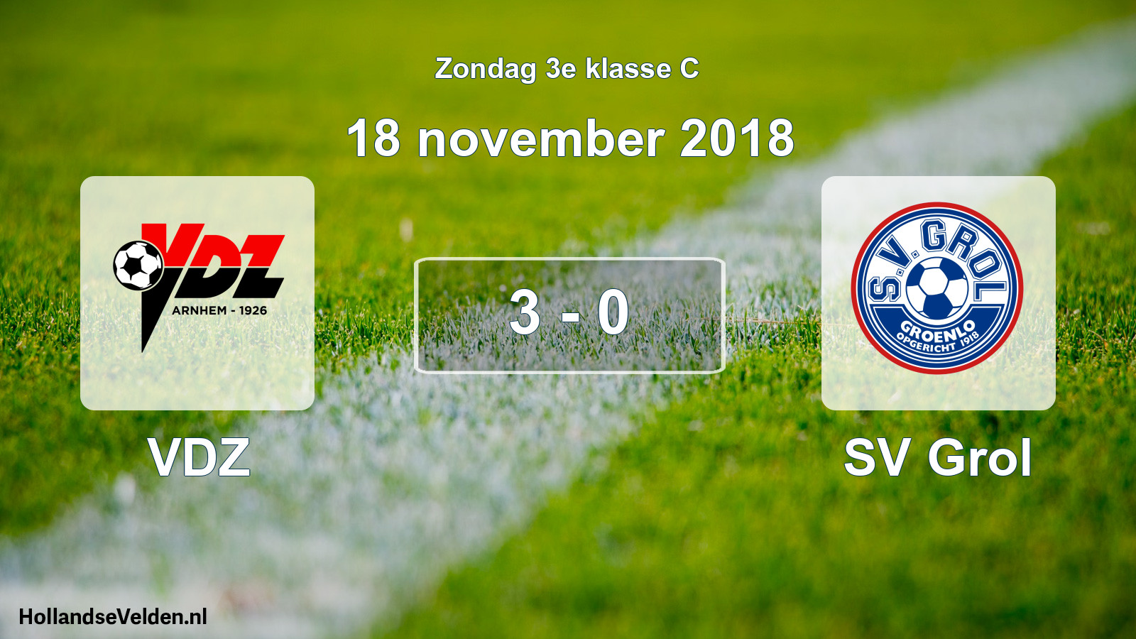 Total number of matches played: VDZ - SV Grol 3 - 0 (18 November 2018)