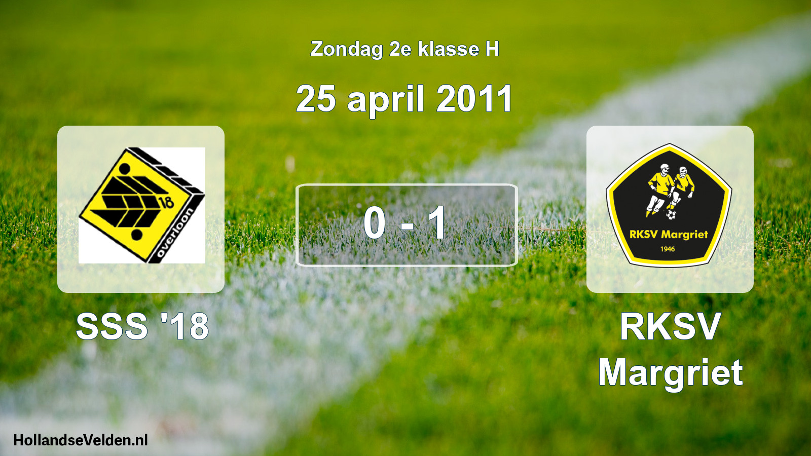 Total number of matches played: SSS '18 - RKSV Margriet 0 - 1 (25 April 2011)