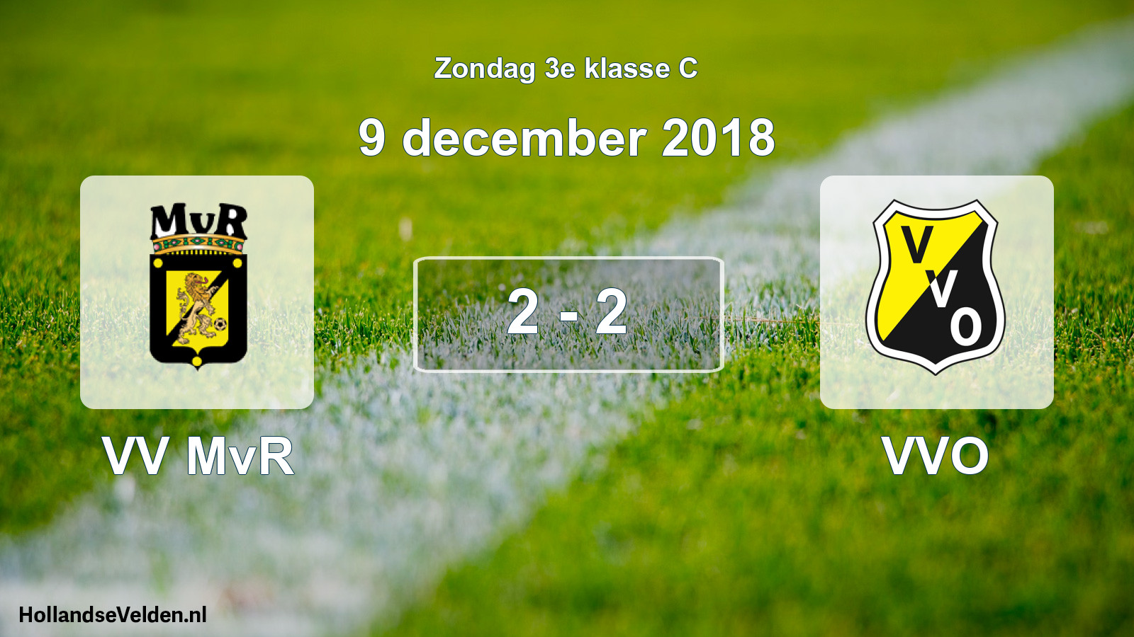 Total number of matches played: VV MvR - VVO 2 - 2 (9 December 2018)
