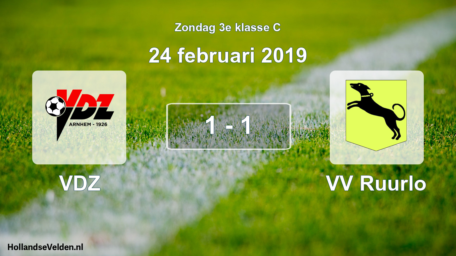 Total number of matches played: VDZ - VV Ruurlo 1 - 1 (24 February 2019)