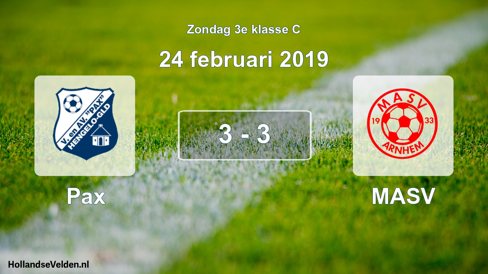 Total number of matches played: Pax - MASV 3 - 3 (24 February 2019)