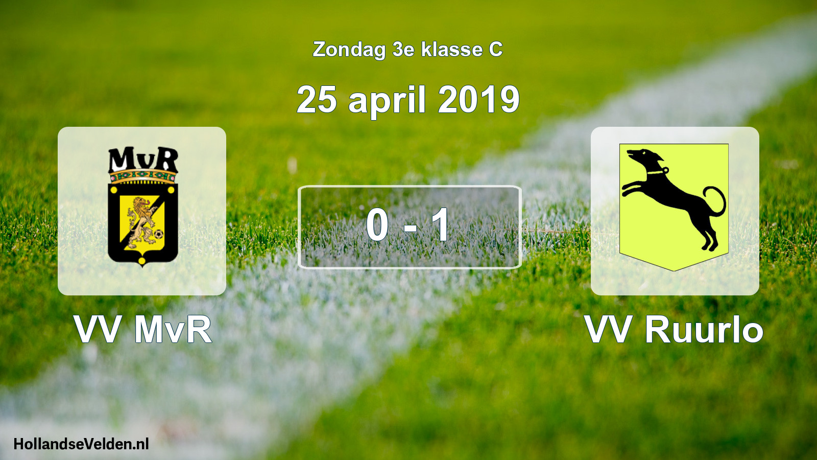 Total number of matches played: VV MvR - VV Ruurlo 0 - 1 (25 April 2019)