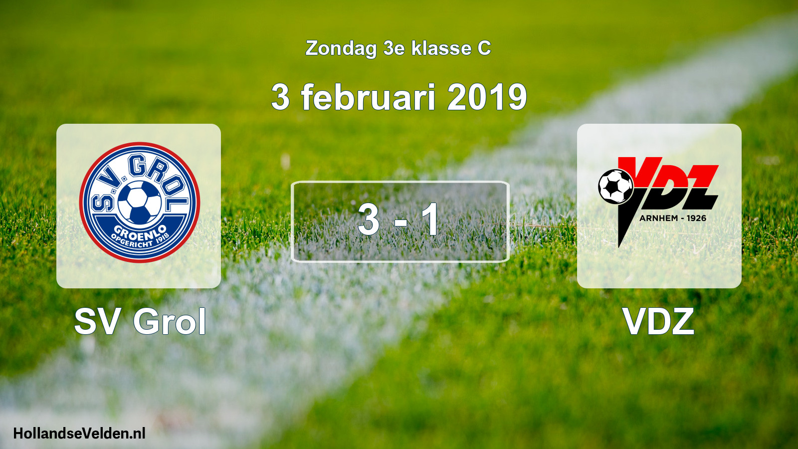 Total number of matches played: SV Grol - VDZ 3 - 1 (3 February 2019)