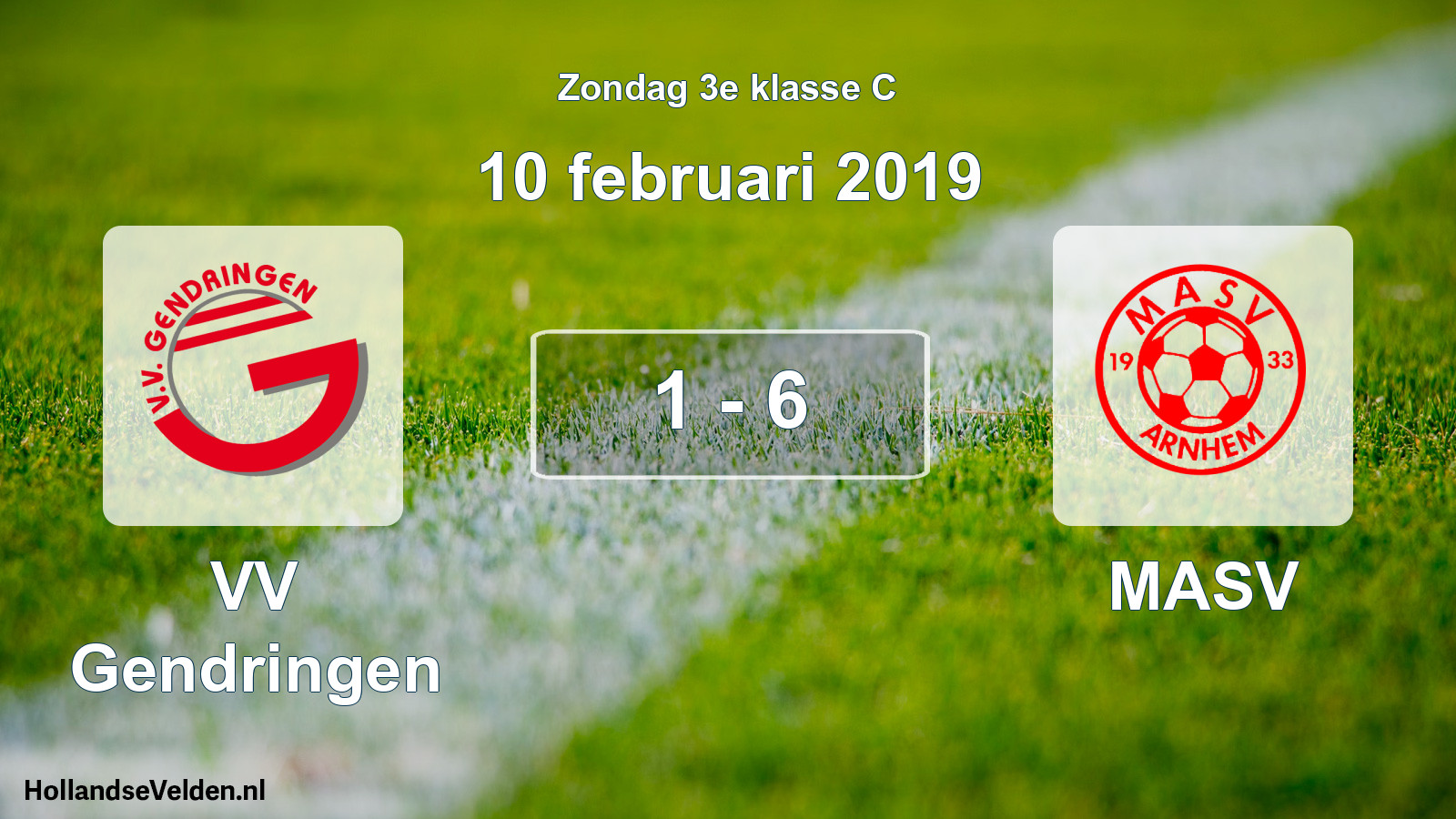 Total number of matches played: VV Gendringen - MASV 1 - 6 (10 February 2019)