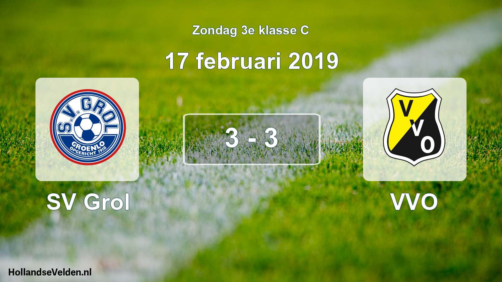 Total number of matches played: SV Grol - VVO 3 - 3 (17 February 2019)